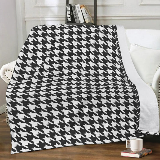 Houndstooth Soft Polyester Premium Fleece Blanket