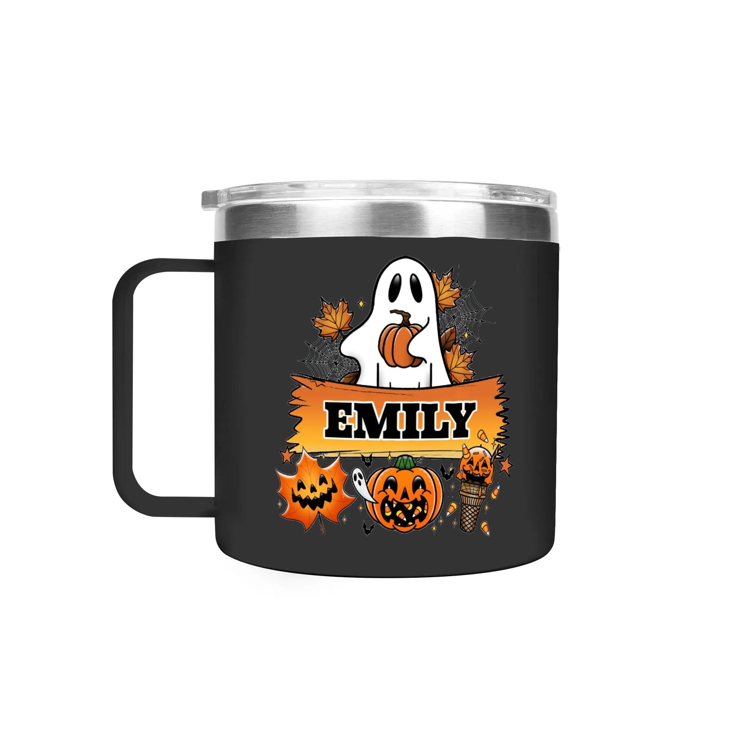 Personalized 14oz Stainless Steel Coffee Mug Coffee Cup with Lid and Handle