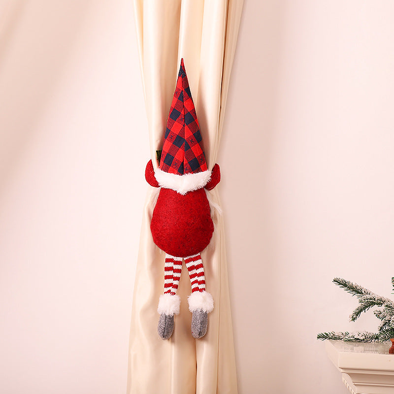 Christmas Curtain Tieback Buckle Set - Mr and Mrs Gnome, Window Ornaments Decorations