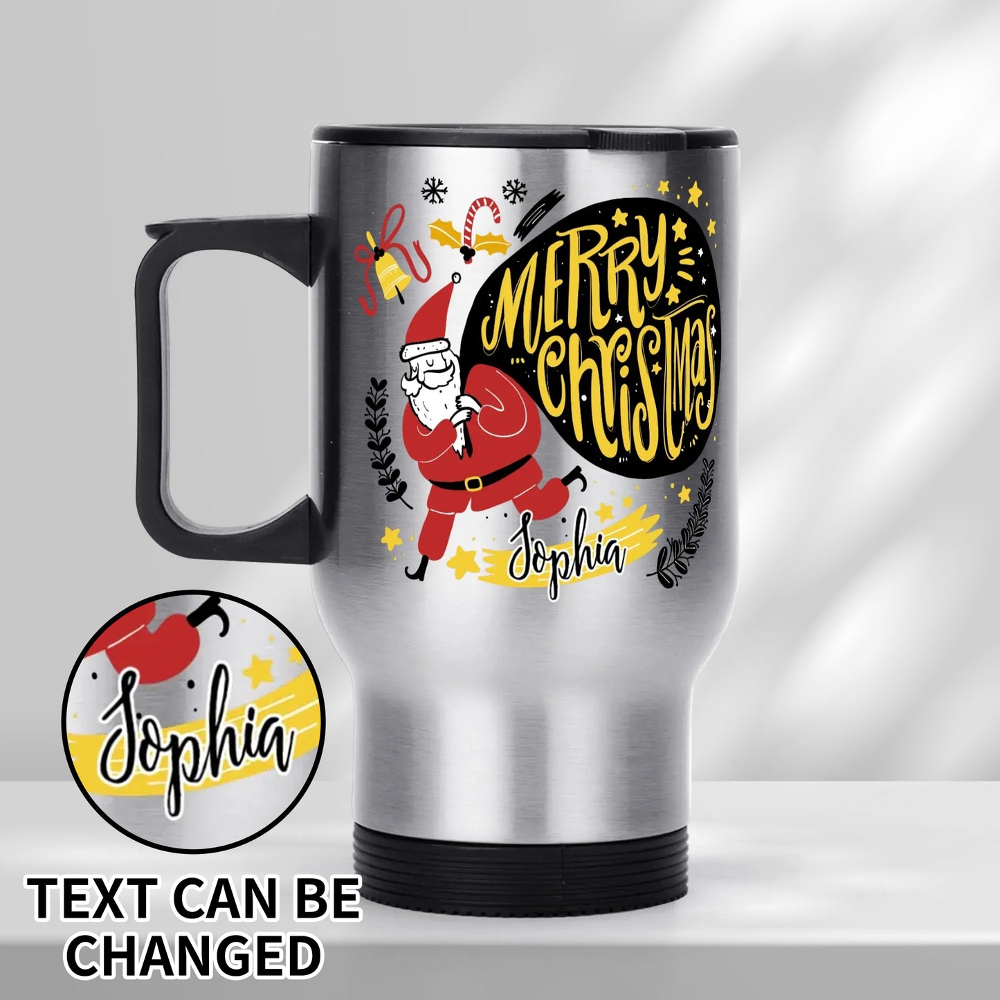 Stainless Steel Travel Coffee Mug (14 oz) Personalized Christmas Gifting