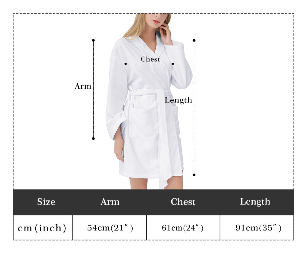 Womens Short Winter Bathrobe