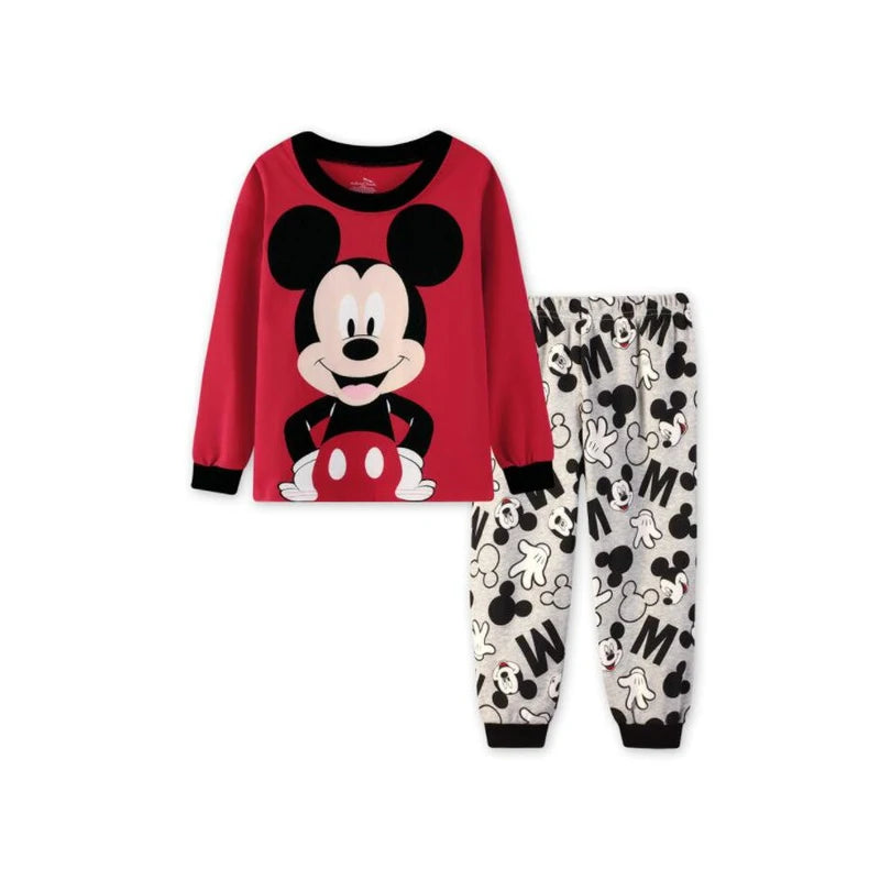 Disney Boys Long Sleeve Pajamas Kids Mickey Pajamas Baby Cotton Pajama Children Sleepwear Girls Clothing Sets Baby Wears