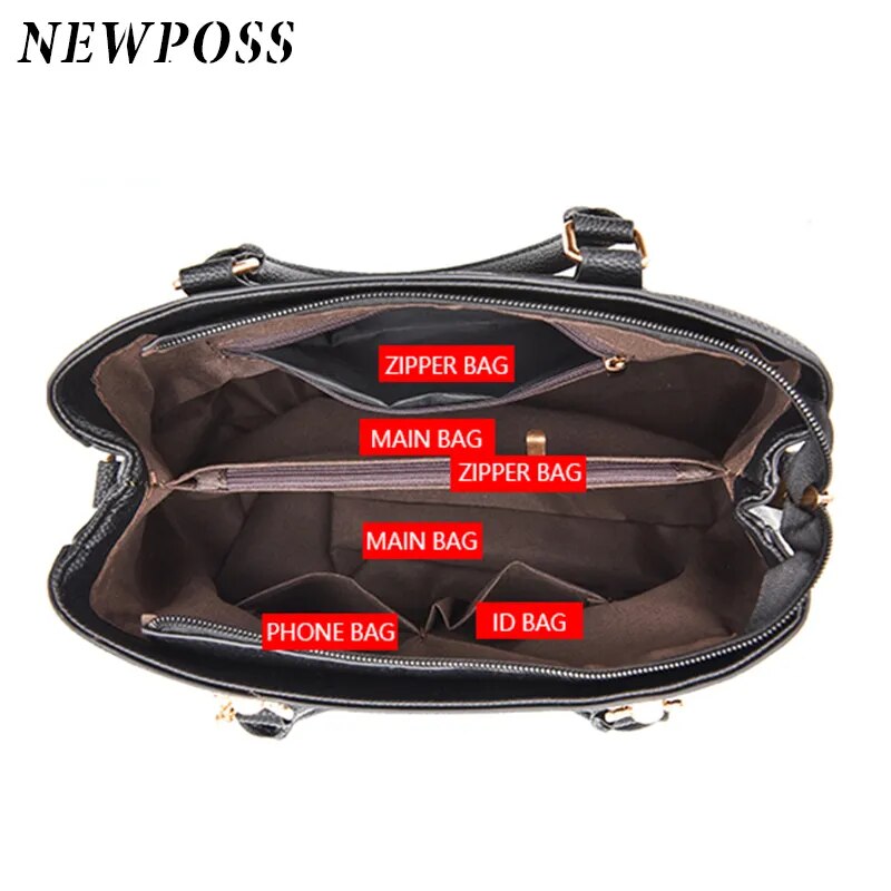 Newposs Famous Designer Brand Bags Women Leather Handbags 2022 Luxury Ladies Hand Bags Purse Fashion Shoulder Bags