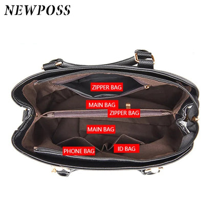 Newposs Famous Designer Brand Bags Women Leather Handbags 2022 Luxury Ladies Hand Bags Purse Fashion Shoulder Bags