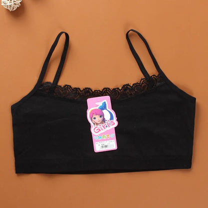 4pcs/Lot Children's Breast Care Girl Bra 8-14 Years Hipster Cotton Teens Teenage Underwear Summer Kids Lace Vest