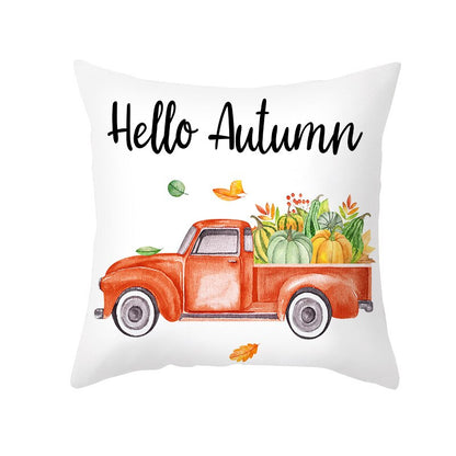 Thanksgiving Day Pillow Case Maple Leaf Pumpkin Pillow Case Cover Thanksgiving Day Autumn Fall Maple Leaf Decoration Pillowcase