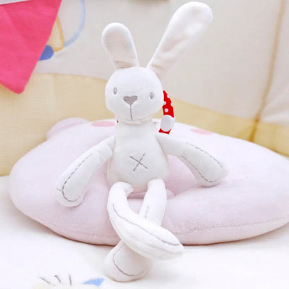 cute Baby Crib Stroller Toy Rabbit Bunny Bear Soft Plush infant Doll Mobile Bed Pram kid Animal Hanging Ring Ring Color Random