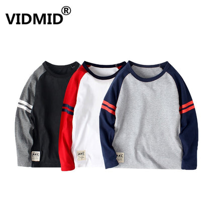 VIDMID Boys Long Sleeve Top Cotton T-shirts for 6-14Y