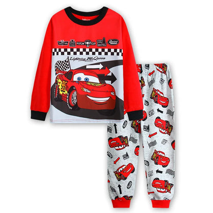 2pcs/set Spring Autumn Boys Girls Long Sleeved Lightning Mcqueen Sleepwear Kids Pajamas 95 Cars Cartoon Children's Pyjama