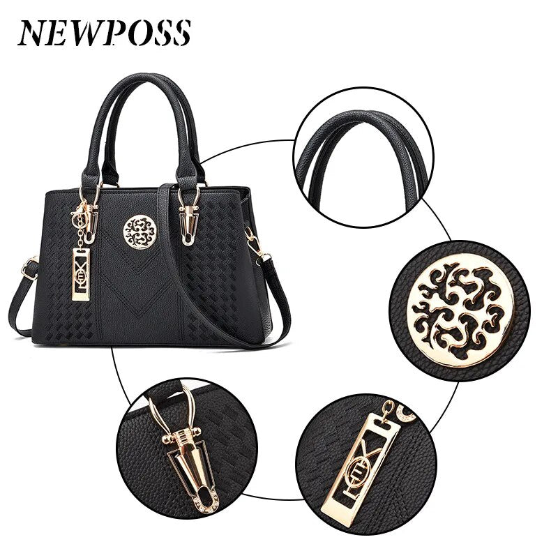 Newposs Famous Designer Brand Bags Women Leather Handbags 2022 Luxury Ladies Hand Bags Purse Fashion Shoulder Bags