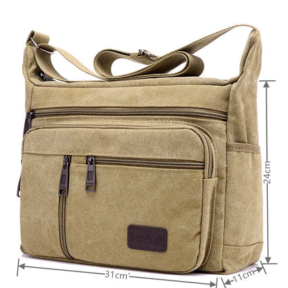 Men Canvas Shoulder Bags Casual Tote Travel Men's Crossbody Bag Luxury Messenger Bags Fashion High Quality Handbag