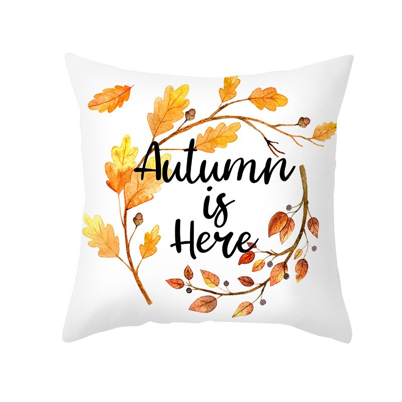 Thanksgiving Day Pillow Case Maple Leaf Pumpkin Pillow Case Cover Thanksgiving Day Autumn Fall Maple Leaf Decoration Pillowcase