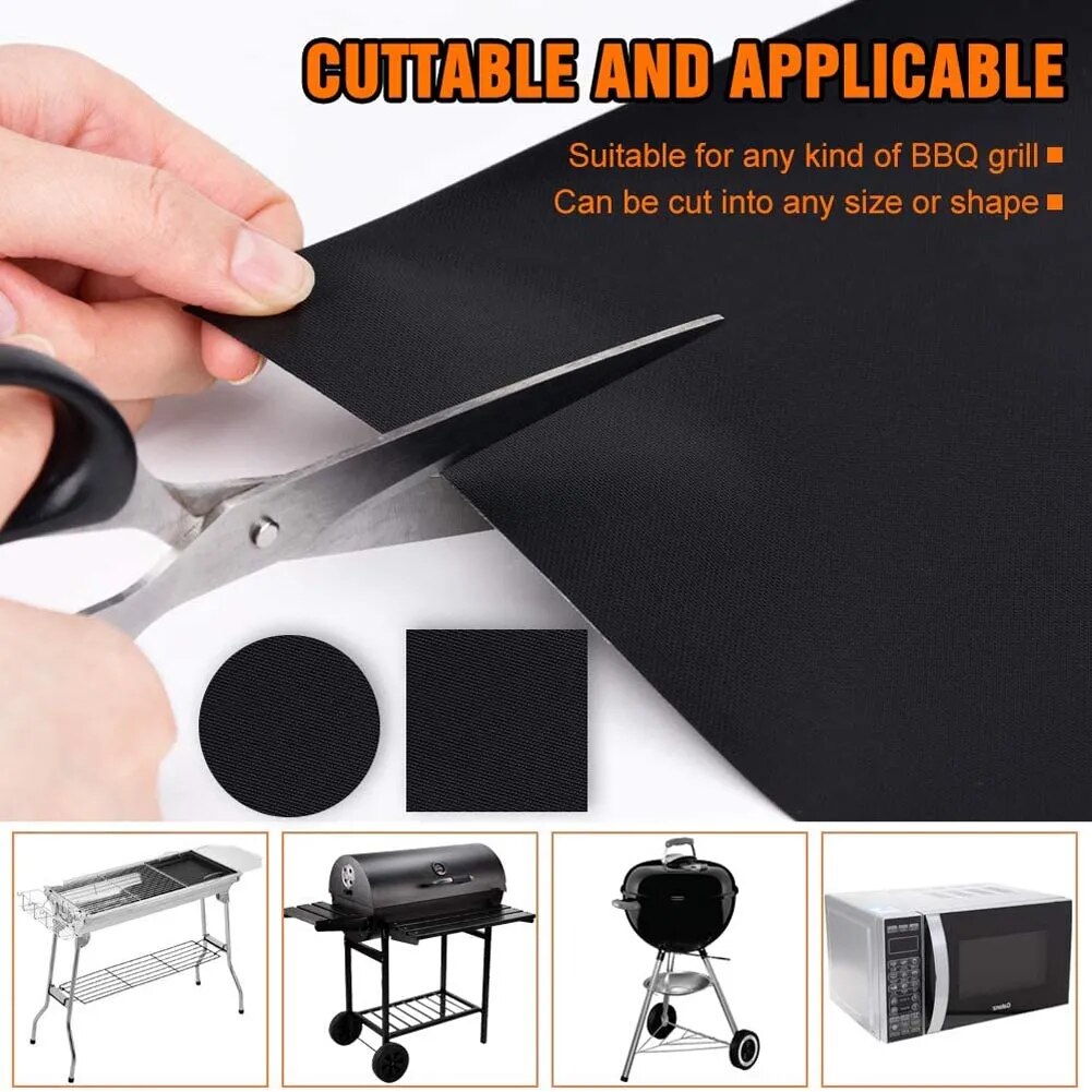 Non-stick BBQ Grill Mat 40*33cm Baking Mat BBQ Tools Cooking Grilling Sheet Heat Resistance Easily Cleaned Kitchen Tools