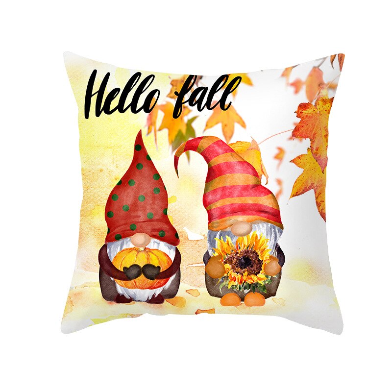 Thanksgiving Day Pillow Case Maple Leaf Pumpkin Pillow Case Cover Thanksgiving Day Autumn Fall Maple Leaf Decoration Pillowcase