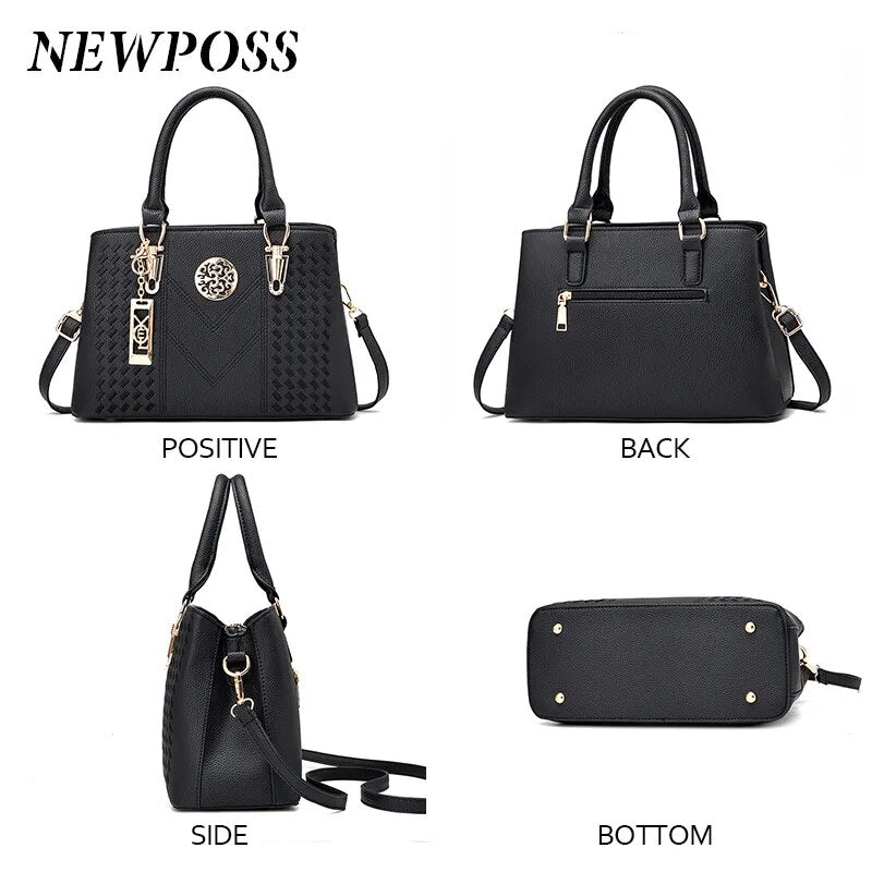 Newposs Famous Designer Brand Bags Women Leather Handbags 2022 Luxury Ladies Hand Bags Purse Fashion Shoulder Bags