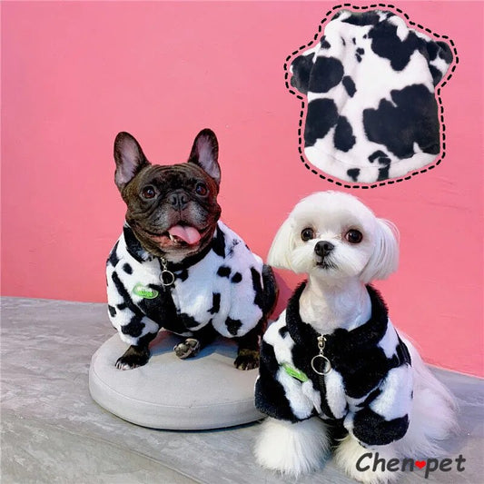 Super Soft Dog Clothes Puppy Cow Prints Coat Designer Dog Jacket for Small Medium Dog Pitbull French Bulldog Luxury Hoodie