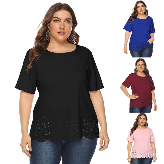 L-5XL Women T-shirt Casual plus Size Ladies Tops Large Size Women's T-shirt