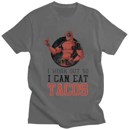 Custom Male Deadpool Work Out T Shirt Short Sleeve Cotton Tshirts T-shirt Leisure Tee Slim Fit Clothes