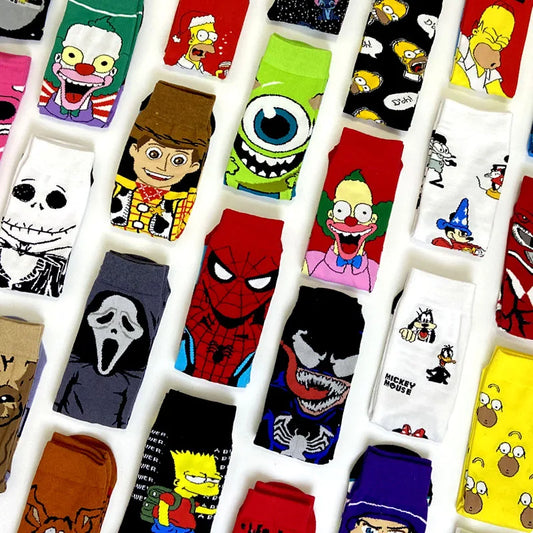 2023 New Anime Marvel Men Socks Long Sock Men‘s Knee-High Couples Cosplay Sock Personality Hip Hop Harajuku Funny Sock for Women Unisex Apparel