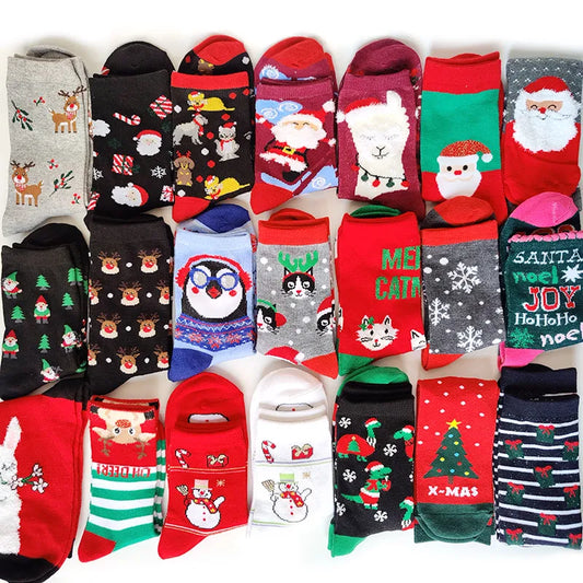 Women Socks Casual Winter Christmas Socks Thickened David's Deer Socks Cotton Cartoon Warm Lady Christmas Socks Gift Elk Socks