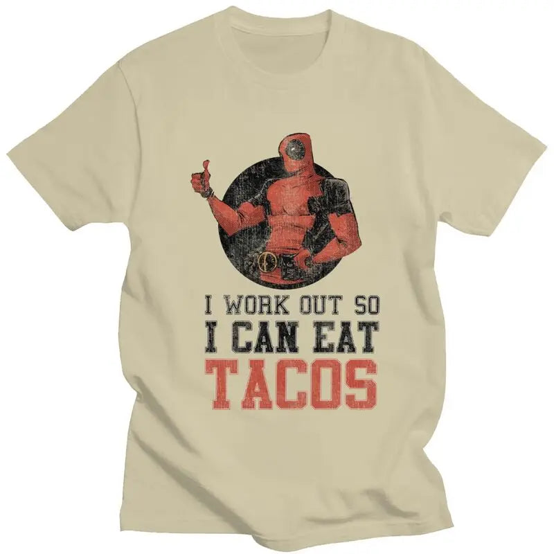 Custom Male Deadpool Work Out T Shirt Short Sleeve Cotton Tshirts T-shirt Leisure Tee Slim Fit Clothes