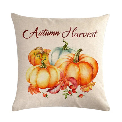 4Pcs Leaves Spirit Pumpkin And Red Truck Throw Cushion Covers Autumn Harvest Thanksgiving Decorative Pillowcase