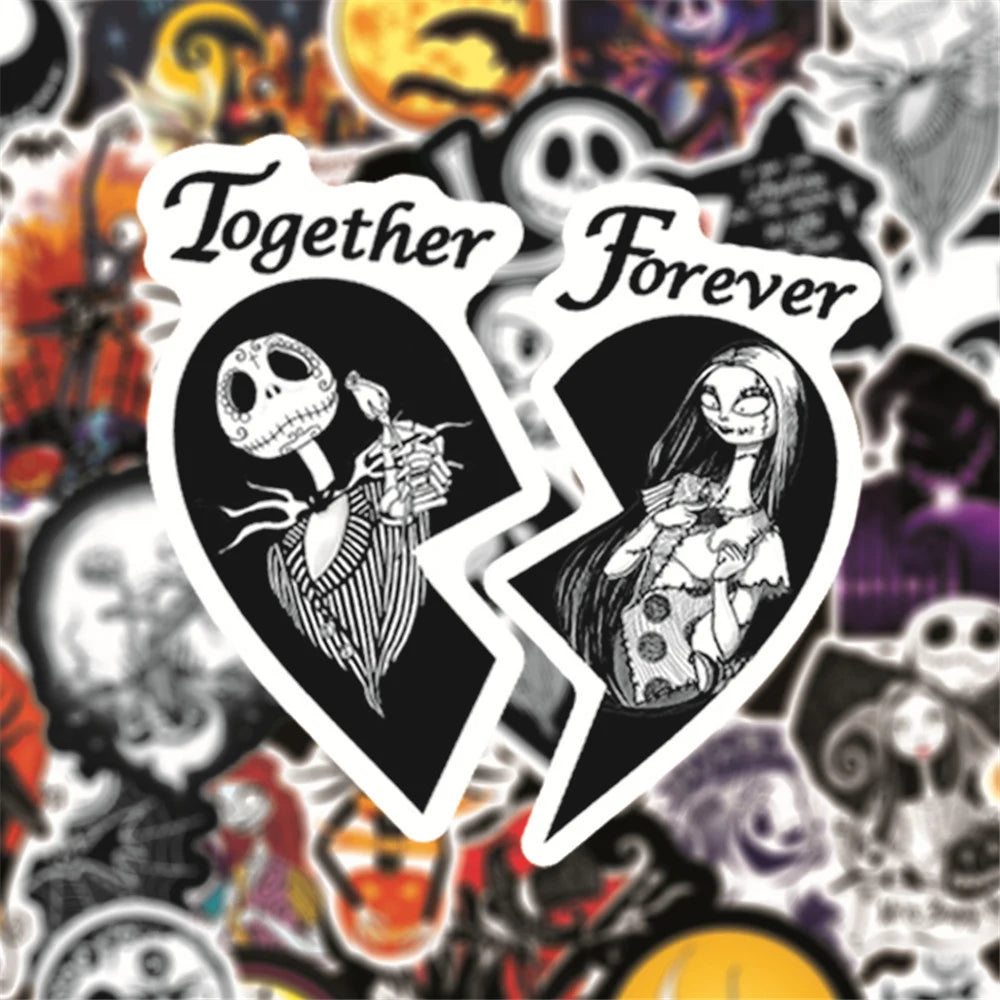 10/30/50/100PCS Disney Movie Nightmare Before Christmas Halloween Stickers Laptop Guitar Luggage Phone Graffiti Sticker Kid Toy