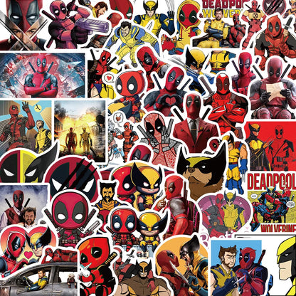 50Pcs Marvel Avengers Cartoon Anime Deadpool and Wolverine Graffiti Stickers DIY Waterproof Stickers Decoration