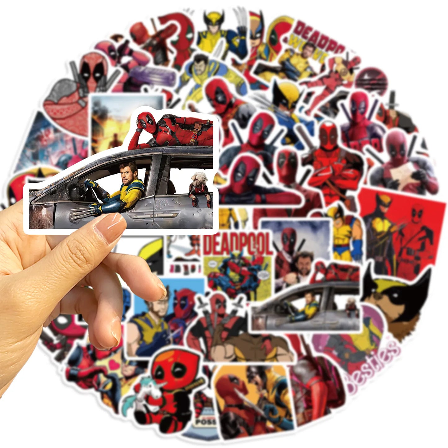 50Pcs Marvel Avengers Cartoon Anime Deadpool and Wolverine Graffiti Stickers DIY Waterproof Stickers Decoration