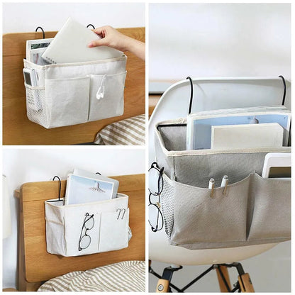 Bedside Hanging Pocket Storage Bag Bedroom Magazine Storage Pouch Diaper Caddy Toy Holder Baby Tissue Box Home Organizer