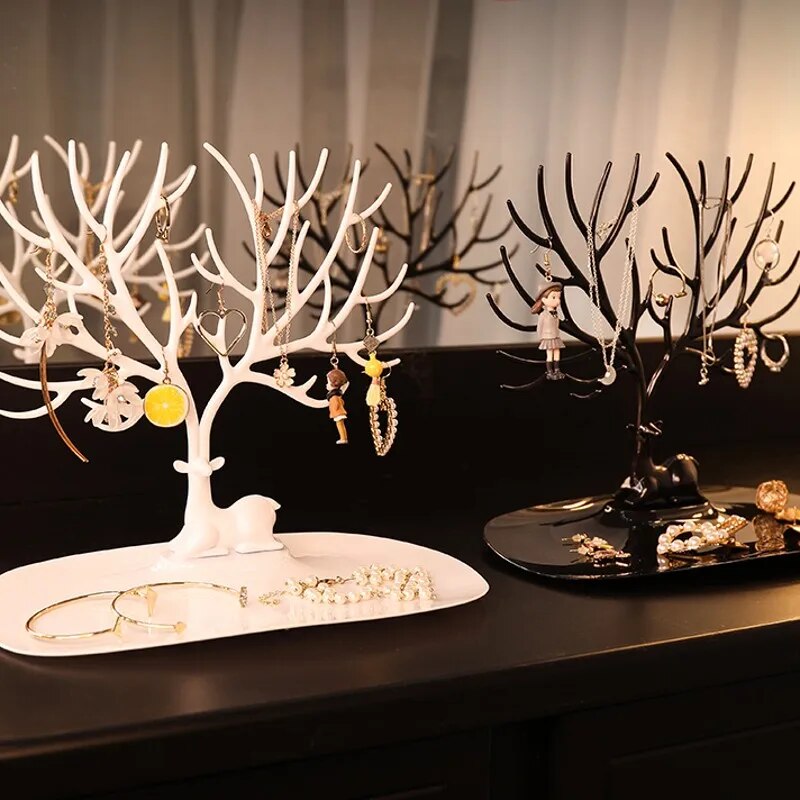 Deer Jewelry Display Stand Earrings Necklaces Rings Bracelets Tray Tree Storage Shopwindow Racks Organizer women Make Up Holder