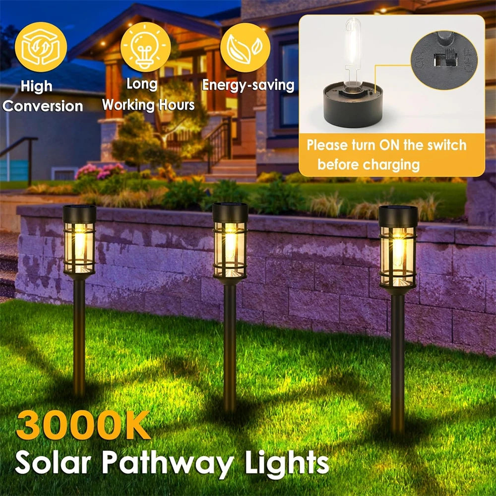 Solar Pathway Lights Outdoor LED Solar Garden Lights Solar Landscape Lights for Lawn Yard Walkway Driveway Decorations