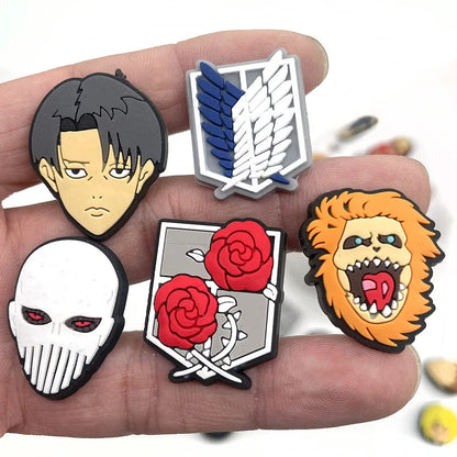 Attack on Titan Shoe Charms for Croc Accessories Cartoon PVC Shoe Decorations  Buckle for Kids Party Adults Gifts