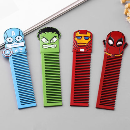 Marvel Movies The Avengers Comb Anti Static Hair Brush Superheroes Iron Man Spider Man Deadpool Beauty Styling Tool Metal Makeup