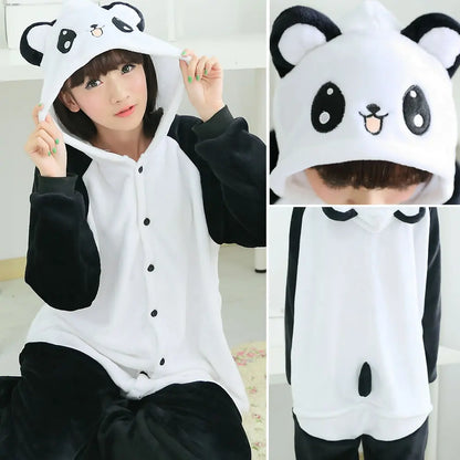 Adult Animal Pyjamas Women Men Couple Cartoon Pajamas Suit Halloween Christmas Party Sleepwear Kigurumi Cosplay Onepiece Costume