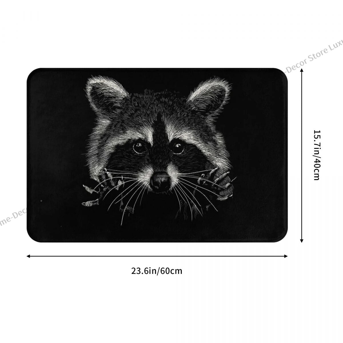 Bath Non-Slip Carpet Raccoon Flannel Mat Entrance Door Doormat Home Decor Rug