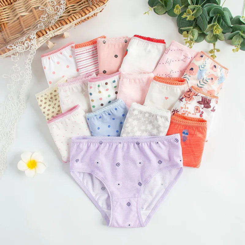 24pcs/Lot Cotton Girls Briefs Children's Underwear Triangle  Panties Kids Underpants 2-12Years