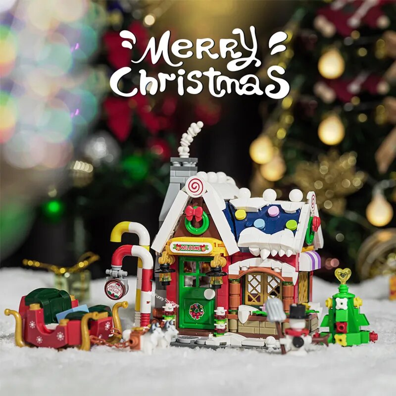 788pcs LOZ Mini Blocks Architecture Merry Christmas House Santa Claus Snowman Tree Deer Building Blocks Bricks Toy For Kids Gift