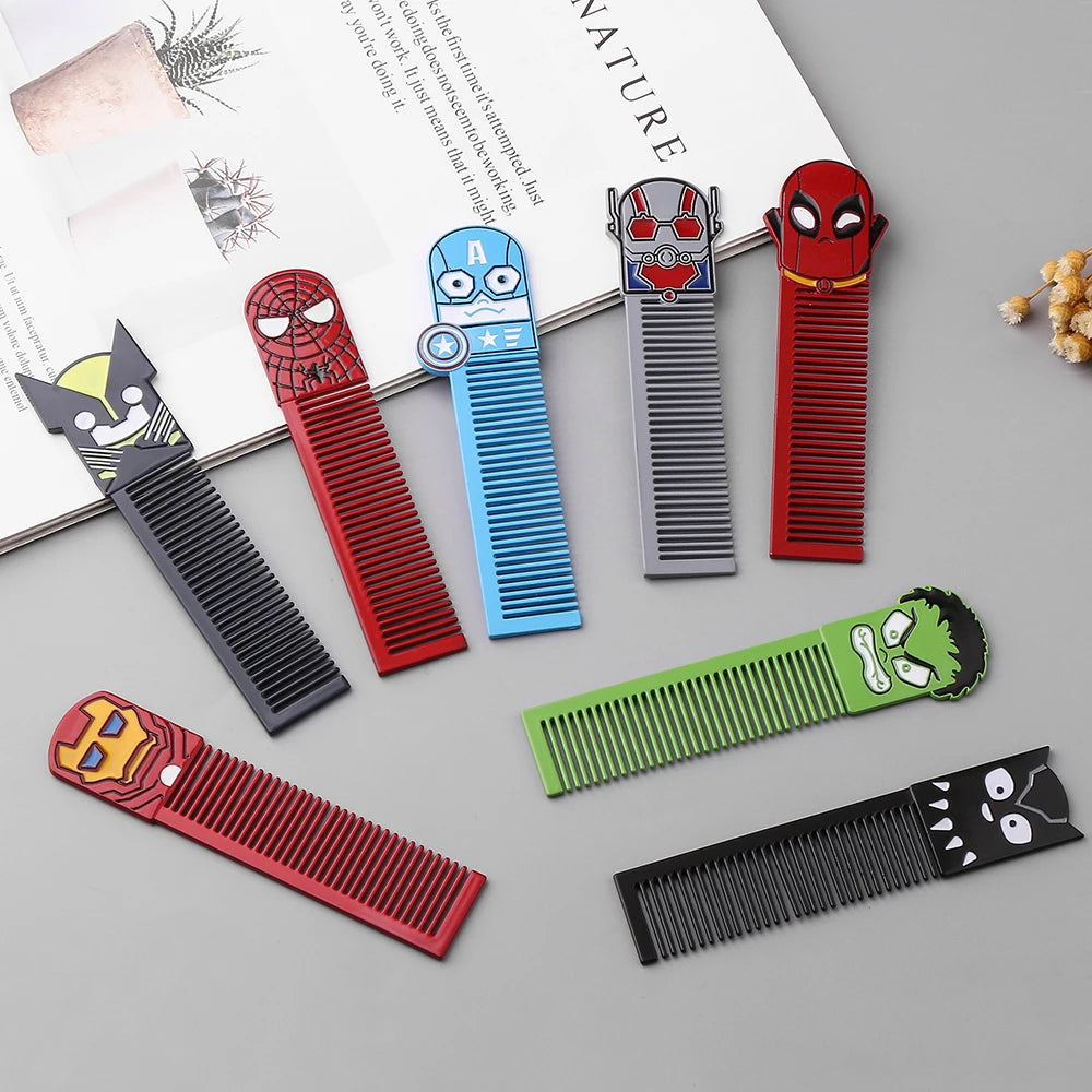 Marvel Movies The Avengers Comb Anti Static Hair Brush Superheroes Iron Man Spider Man Deadpool Beauty Styling Tool Metal Makeup