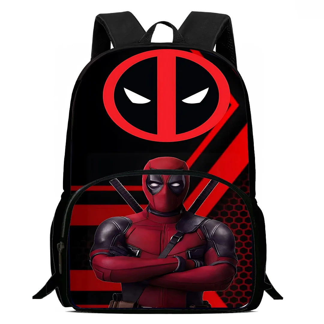 Child Superhero Deadpools Backpacks Shoulder Bag Pencil Case Pupil Large Capacity School Bags for Boys Girls Best Gift