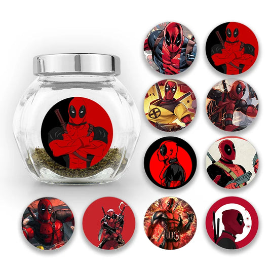 Superhero Deadpool Cartoon Waterproof Round Sticker for Fridge Laptop Skateboard Diary Friends Gift Decoration Label Supplies