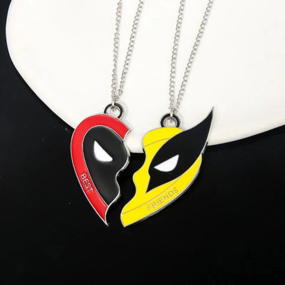 Deadpool and Wolverine Best Friends Necklace Set Distraction Matching Pendant Necklace Disney Anime Cosplay Jewelry Gift