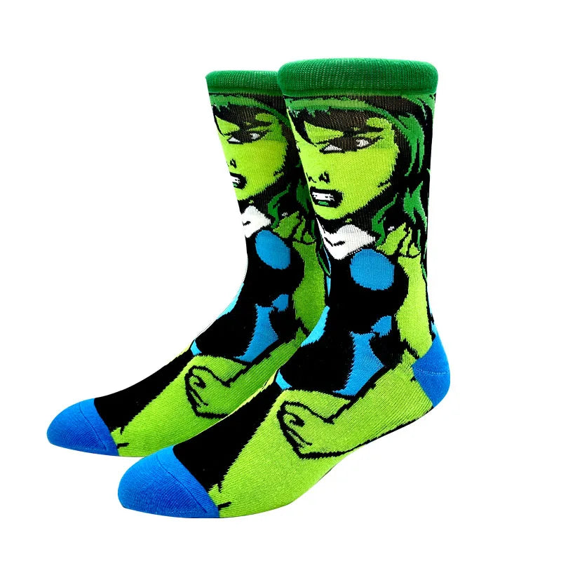 2023 New Anime Marvel Men Socks Long Sock Men‘s Knee-High Couples Cosplay Sock Personality Hip Hop Harajuku Funny Sock for Women Unisex Apparel