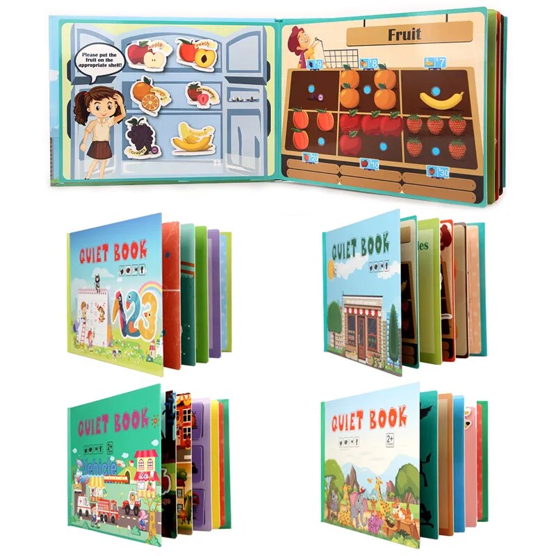 Kids Busy Book Montessori Baby Educational Toy Quiet Book Velcro Activity Busy Board Learning Toys For Children Christmas Gifts