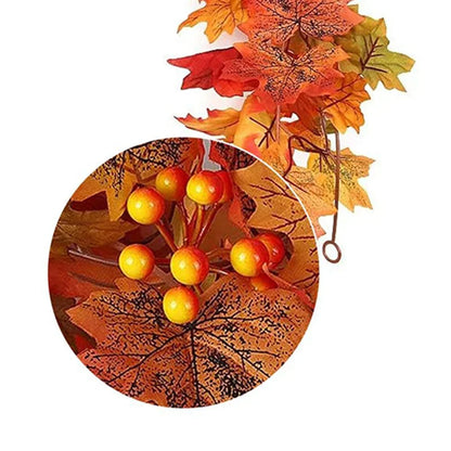 Halloween Scene Layout Artificial Fall Maple Leaf Garland Fake Plant Autumn Leave Vine For Home Thanksgiving Halloween Decor