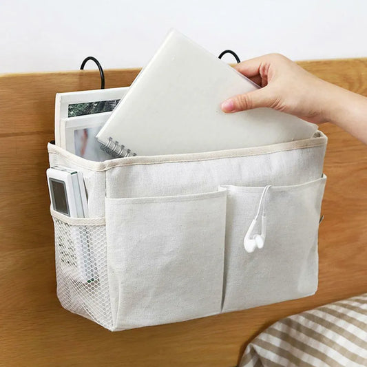 Bedside Hanging Pocket Storage Bag Bedroom Magazine Storage Pouch Diaper Caddy Toy Holder Baby Tissue Box Home Organizer