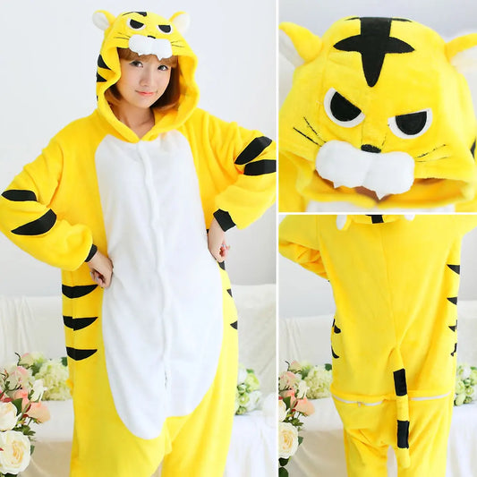 Adult Animal Pyjamas Women Men Couple Cartoon Pajamas Suit Halloween Christmas Party Sleepwear Kigurumi Cosplay Onepiece Costume