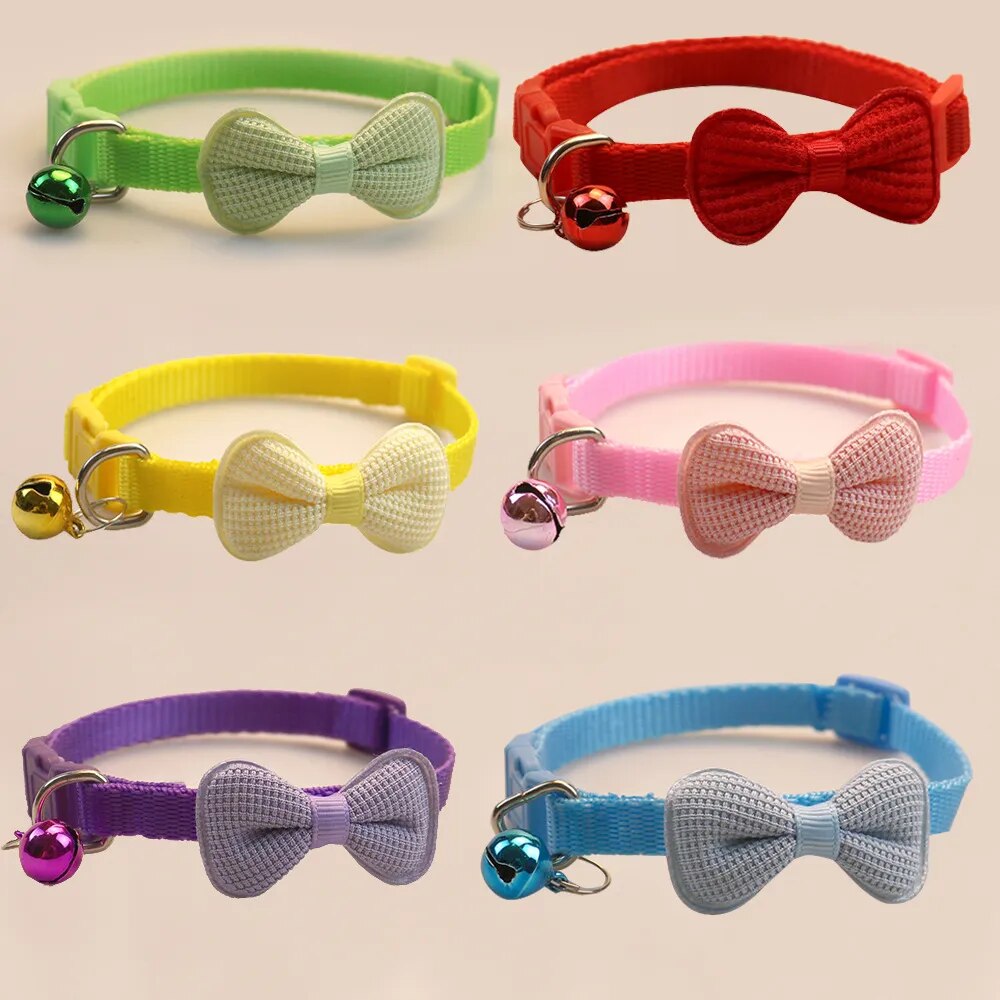 Pet Collars New Pet Bow Bell Collars Cute Cat Collars Pet Supplies Multicolor Adjustable Pet Dressing Tool Pet Accessories