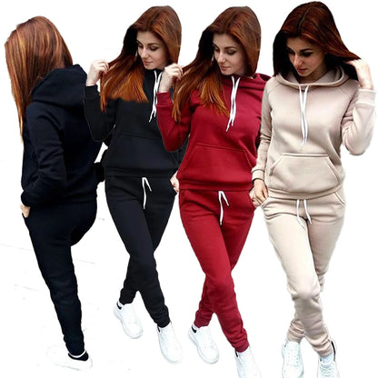 New Fashion Women's Hoodie Set Long Sleeve Pullover Hoodie 2-Piece Sportswear Set Women's Sportswear (S-4XL)