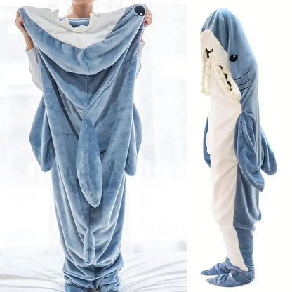 Cosplay Shark Onesies Costumes Suit Adult Pyjamas Cartoon Halloween Christmas Carnival Sleepwear Jumpsuit Kids Clothes Hombre